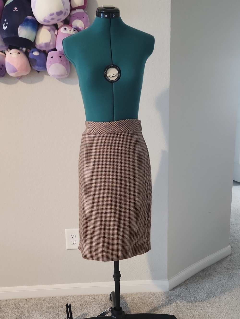 Banana Republic Brown Houndstooth Pencil Skirt